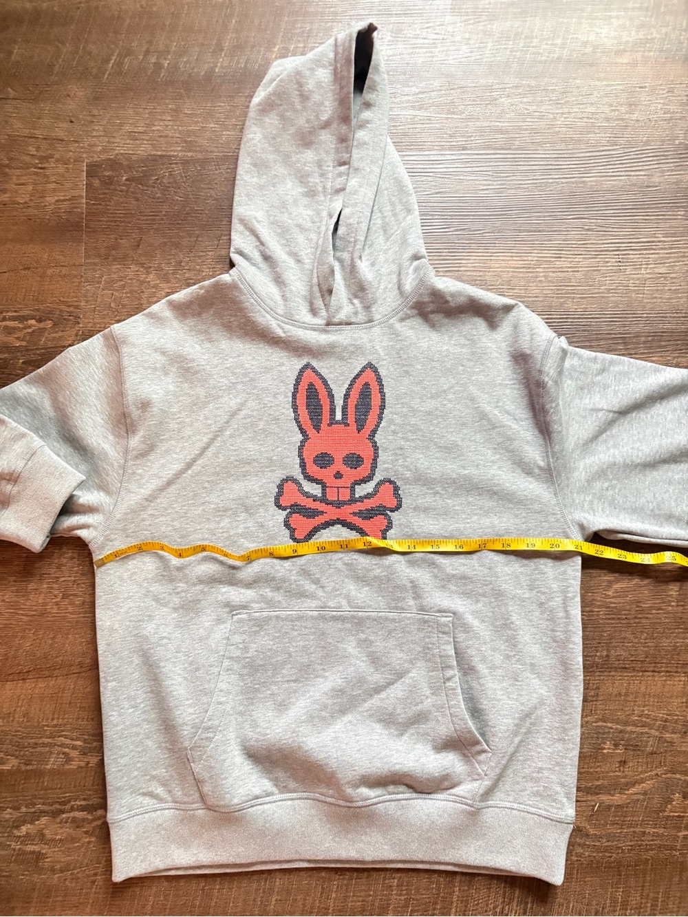 Psycho Bunny gray fleece lined Lancaster hooded sweatshirt sz S/M streetwear EUC - Picture 7 of 11